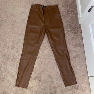 Zara leather leggings